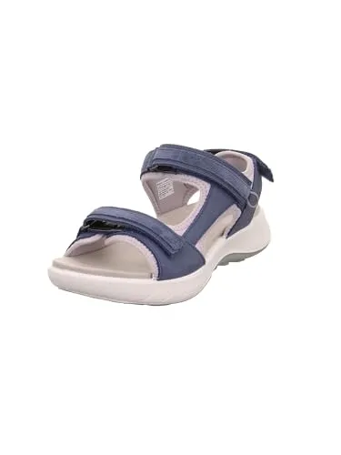 Legero Sandalen Nubukleder/Textil Riemchensandalette blau - Wanderschuhe in Größe 39, aus hochwertigem Nubukleder/Textil, mit komfortablem Klettverschluss und 4 cm Blockabsatz - ideal für entspannte Sommertage.