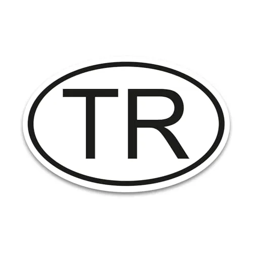 TR Magnet Länderkennzeichen Türkei Schwarz & Weiß von iSecur
