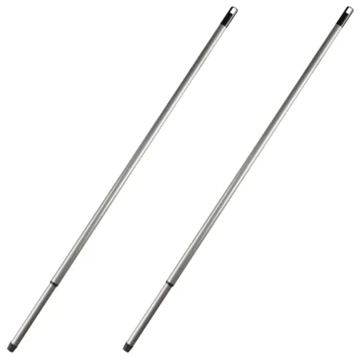 Deine Bürste 2x Besenstiel Teleskopstiel, 80 cm - 140 cm, Lange, stabile Teleskop Besenstiele mit Gewinde, Stiel für Besen