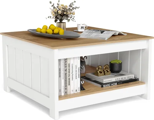 COSTWAY 2-stufiger Couchtisch aus Holz von Costway
