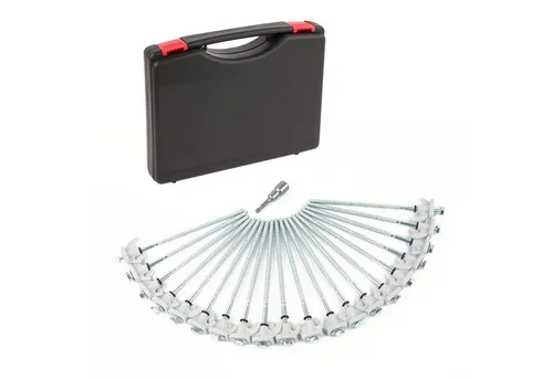 Wamovo Zelthering Schraubheringe für Camping - Robuste Erdnägel für Zelte und Markisen, ideal für harte Böden. Lieferumfang: 20 Stück, aus hochwertigem Stahl für maximale Stabilität und Haltbarkeit.