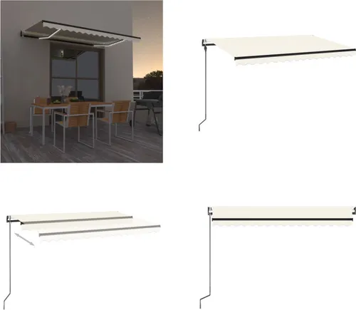 vidaXL Automatische Markise 450x300 cm mit LED & Windsensor – Creme