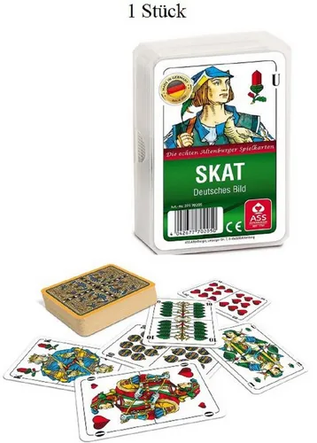 ASS Skat Kartenspiel im Kunststoffetui - Gesellschaftsspiel für 2 oder mehr Spieler, ideal für Spieler ab 10 Jahren, im praktischen Kunststoffetui für langlebigen Spielspaß.