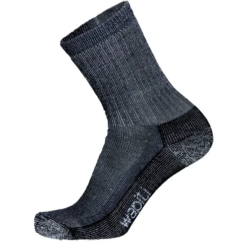 Wapiti Unisex S07 Socke, schwarz-Grau, 42-44 EU - Sportsocken aus Merinowolle für anspruchsvolle Wanderungen, mit reibungsloser Kettelnaht und Verstärkungen für optimalen Komfort. Nachhaltig produziert in der EU.