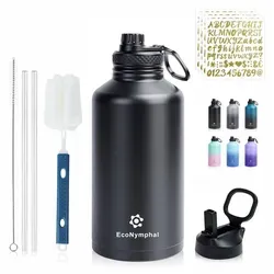 Edelstahl Trinkflasche 650ml Isolierflasche – 24h heiß & 48h kalt, BPA-frei, auslaufsicher, schwarz