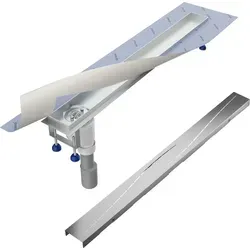 Aquabad® Duschrinne SDS Pro Edelstahl Duschablauf - Hochwertige Duschrinnen für ebenerdige Duschen, inkl. Viega-Siphon und Haarsieb, für einfache Montage und barrierefreien Zugang.
