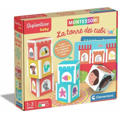Clementoni Sapientino Montessori Der Turm aus Würfeln (Englisch) (16411)