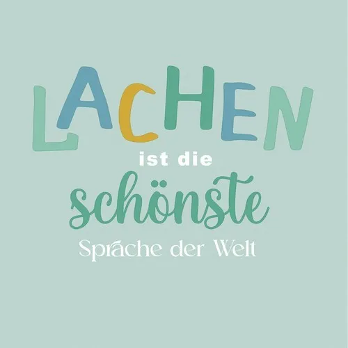 Servietten Lachen Schönste Sprache der Welt Sprüche Schrift Lustig 33x33cm 20