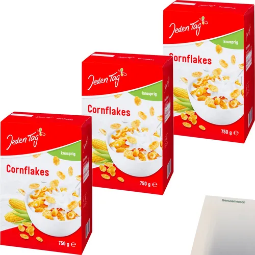 Jeden Tag Cornflakes 3er Pack 3x750g Packung usy Block