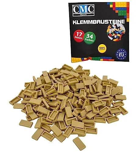 Klemmbausteine Fliesen Tiles Bausteine 1x2 Noppen Kompatibel 34 Farben freie Farbenwahl (094 - Beige) 100 x