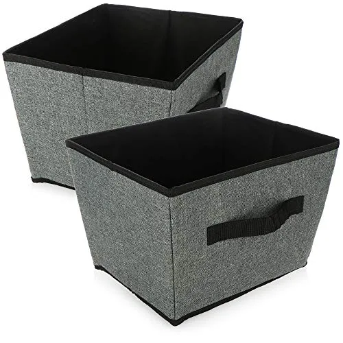 com-four® 2x Aufbewahrungsbox - Faltbare Kiste zur Aufbewahrung - Faltbox mit Griff für Kleiderschrank, Kleidung, Bücher, Spielzeug