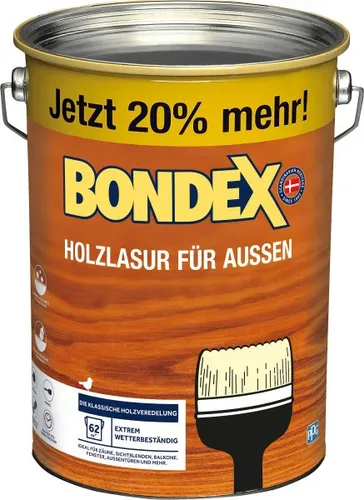 Bondex Holzlasur für Außen 4,8 L Oregon Pine - Wetterfeste Holzlasur für Außenanwendungen, schützt Ihr Holz optimal und verleiht ihm einen natürlichen Look.