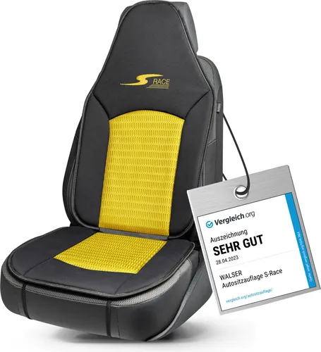 Walser Car Comfort Auto-Sitzauflage S-Race - Sitzauflagen für Highback-Pilotensitze, ausgezeichnet mit 'Sehr Gut*', schützt optimal vor Abnutzung und sorgt für angenehmen Sitzkomfort bei langen Fahrten.