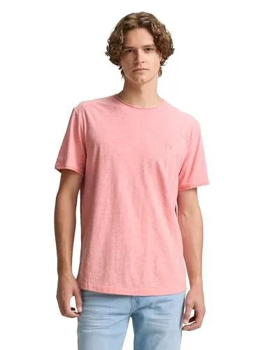 TOM TAILOR Denim Herren 1043492 T-Shirt, 15121-Peach Pink, S