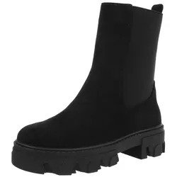Ital-Design Stylische Stiefelette mit robuster Sohle für Damen Westernstiefelette (71410374) Blockabsatz Plateaustiefeletten in Schwarz schwarz 38 EU