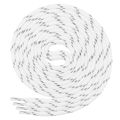 Di Ficchiano SCHNÜRSENKEL weiß grau rund für Arbeitsschuhe Trekkingschuhe Stiefel -Schuhbänder sehr reißfest