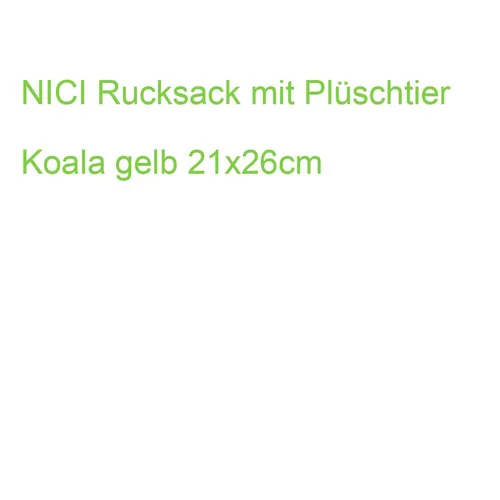 NICI Kinderrucksack gelb 2 in 1 mit Kuscheltier Koala 25cm in gelb von Nici