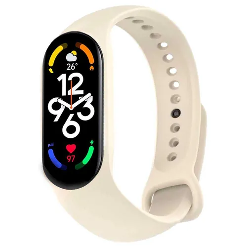 Silikonband Wasserdicht Ersatzsilikonband Kompatibel mit Mi Band 7 6 5 Mattweiss