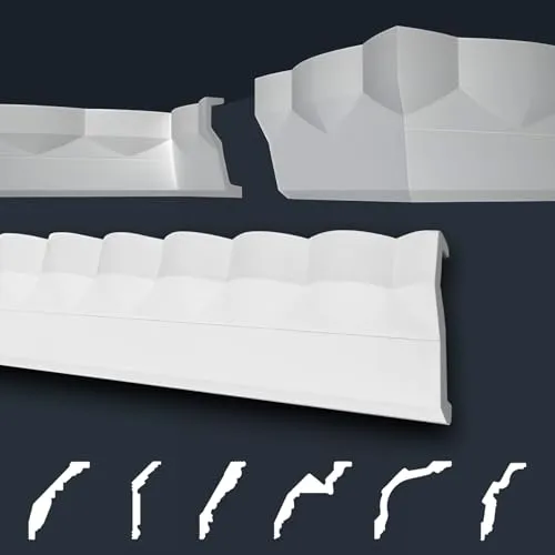 marbet design Stuckleiste B-40 - 20 Meter Deckenleisten Sparpaket aus Styropor - Dekorative Deckenleisten aus leichtem Styropor, ideal für einen perfekten Wandabschluss und überstreichbar für individuelle Gestaltungsmöglichkeiten.