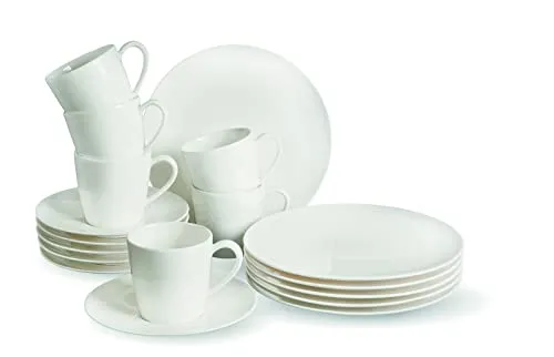 vivo Villeroy & Boch Group Kaffeeservice Basic White 18tlg. - Elegantes Kaffeeset aus Premium Porcelain, ideal für stilvolle Kaffeerunden und besondere Anlässe.