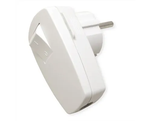 Bachmann Schutzkontaktstecker Stromadapter, 0 cm, weiß, abschaltbar Wippschalter 2-p, 911.271