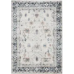 benuta Vintage-Teppich, Creme, Grau, Kunststoff, Vintage, Rechteckig, 200x300 cm, Oeko-Tex® Standard 100, in verschiedenen Größen erhältlich, rutschfeste Unterfläche, waschbar, Teppiche & Böden, Teppiche, Vintage-Teppiche