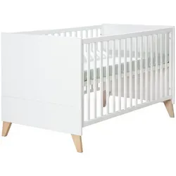 roba® Babybett Leon - Höhenverstellbar & Umbaubar zum Juniorbett - Praktisches Babybett mit 3 Schlupfsprossen und 3-fach höhenverstellbarem Lattenrost. Ideal für die ersten Jahre und lässt sich einfach zum Juniorbett umbauen. Pflegeleicht und aus stabilem Holz gefertigt.
