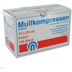 Mullkompressen ES 10x20 cm unsteril 8fach 100 St