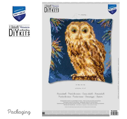 Produktbild Vervaco Kreativset Kreuzstich-Kissen-Set Eule