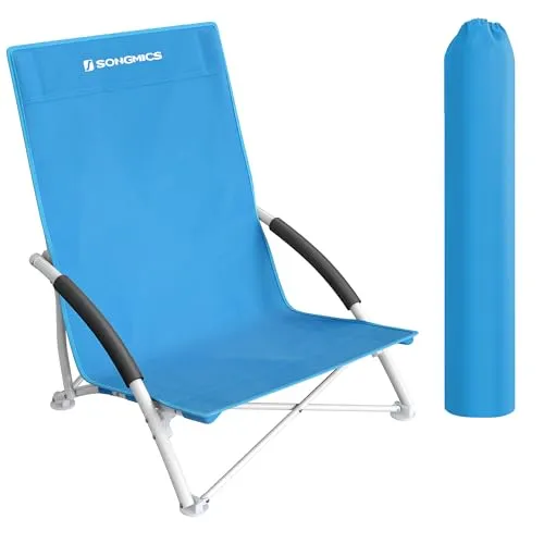 SONGMICS Tragbarer Klappstuhl für Strand und Camping in blau von SONGMICS