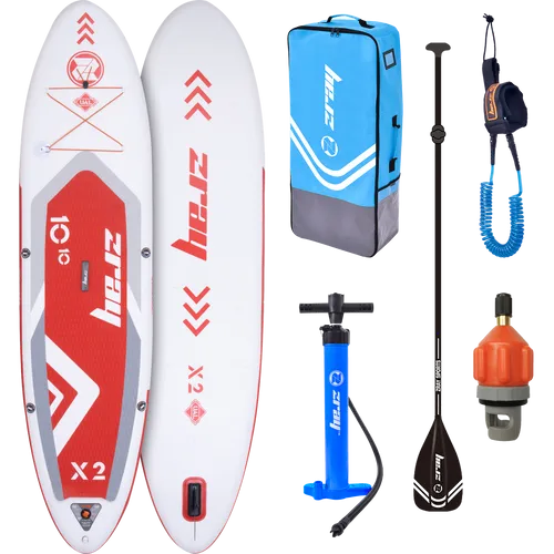 Zray X2 Stand Up Paddling Board rot 330x81x15cm - Aufblasbares SUP Board Komplettset mit hochwertiger Drop-Stitch-Konstruktion für extreme Robustheit, inkl. Paddel, Pumpe und Transporttasche – ideal für Abenteuer auf jedem Gewässer.