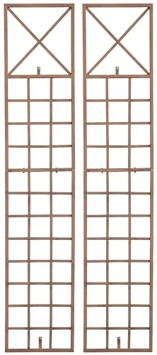 CLP Rankgitter Trigo 2er Set - Rankgitter für die Wand, ideal zur Unterstützung von Kletterpflanzen und zur Verschönerung Ihrer Außenwände. Robust aus lackiertem Metall, in antik-braun und weiteren Farben erhältlich.