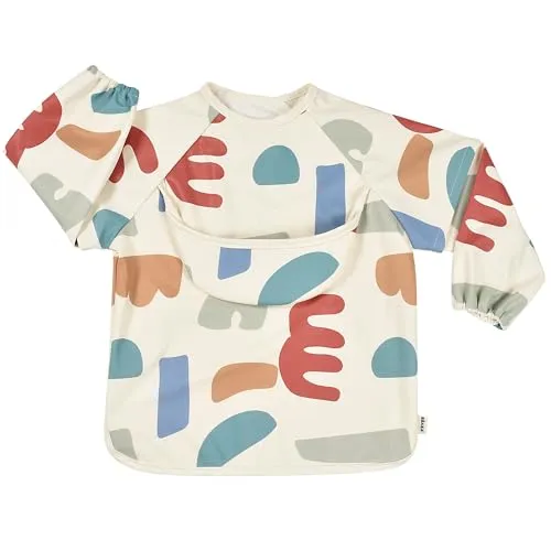 BÉABA, Baby Lätzchen, Baby Auffanglätzchen, Mütterlätzchen, Wasserdicht, Elastisches Lätzchen, Lätzchen mit langen Ärmeln, Abnehmbare Ärmel, Auffangtasche,Leicht zu reinigen,Entwicklungsfähig, Playful