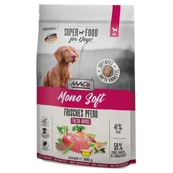 MACs Dog Mono Soft Frisches Pferd 6x300g Sparpack - Hundefutter für empfindliche Hunde, getreidefrei mit frischem Pferdefleisch und Gemüse. Ideal für Allergiker und zur Ausschlussdiät.