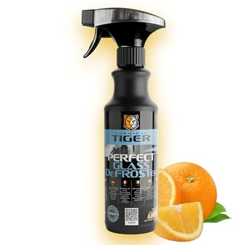 CHEMICAL TIGER - Enteiserspray Auto - Scheibenenteiser - Bis –60 °C - Eisfrei, Scheibenentfroster, EIS Entferner - Unschädlich für Lack - Perfect Glass DeFROSTer 500ml - Duft nach Spanische Orange
