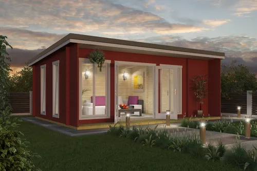 Lasita Gartenhaus Blockhaus Japan Pultdach 628x410 cm