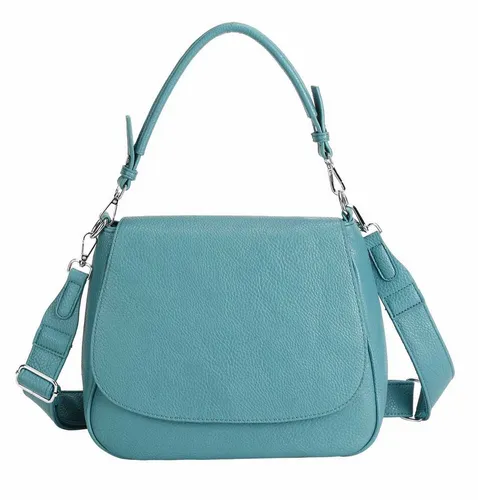 ITALYSHOP24 Schultertasche DAMEN TASCHE SHOPPER Umhängetasche Crossover Überschlagtasche BodyBag (Spar-Set: Tasche mit 2 Gürtel. Zusatz Muster Stoffgurt/Umhängeband, mit Schultergurt), Hobo Bag Reisetasche Crossbag für Schule Freizeit Urlaub LEDER OPTIK