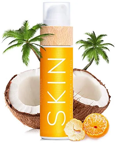 COCOSOLIS Skin Stretch Mark Dry Oil 110 ml - Tagescremes: Hochwirksames, natürliches Trockenöl zur Vorbeugung und Behandlung von Dehnungsstreifen, verbessert die Hautelastizität dank patentiertem Süßlupinenextrakt.