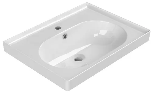 BRAND Keramik-Waschtisch 60x45cm in Weiß - Elegantes Badezimmerwaschbecken aus hochwertiger Keramik. Mit 1 Armaturloch und integriertem Überlauf für praktischen Einsatz. Ideal für moderne Badezimmergestaltung.