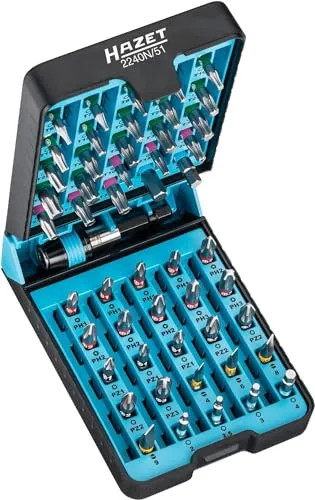 HAZET BitE-Box 2240N/51 - 51-teiliges Schraubendreher-Einsatz-Set - Werkzeug-Sets mit 51 verschiedenen Bits für maximale Vielseitigkeit und schnellen Zugriff. Hochwertige Qualität von HAZET - ideal für Profis und Heimwerker.