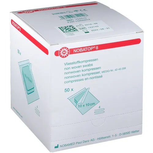 Noba Verbandmittel 8 Kompressen 10x10 cm Steril von NOBAMED Paul Danz AG