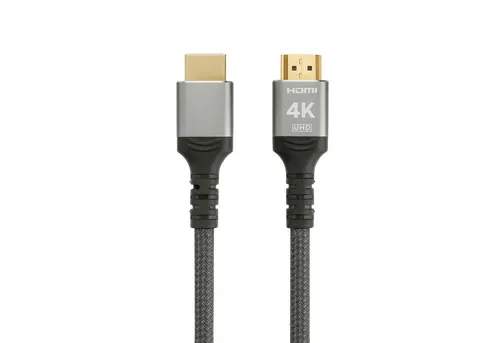 ProfiPatch ProfiPatch HDMI Kabel 4K60Hz UHD 1m grau Goldkontakt Textil HDMI-Kabel