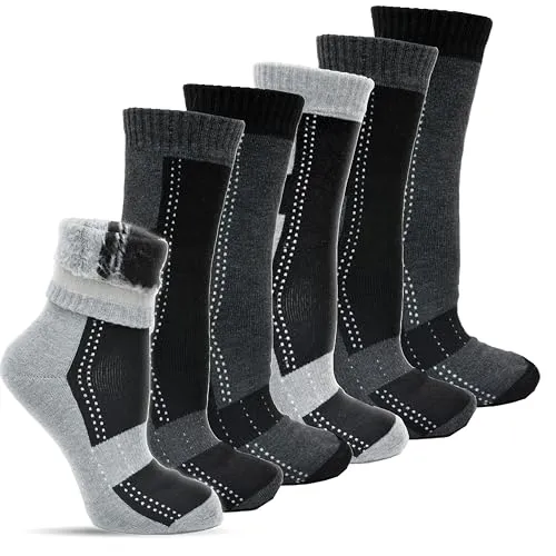 Frostfighter Herren Thermosocken (6x Paar) Winter Strümpfe Vollfrottee Innenfutter dicke warme Socken (DE/NL/SE/PL, Numerisch, 39, 42, Regular, Regular)