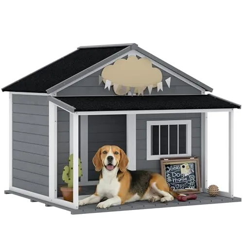 PawHut Hundehütte Outdoor aus Holz