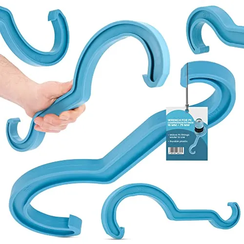 Montageschlüssel für PE-Vershraubungen 16-75mm Hakenschlüssel Rohr Fitting Klemmverbinder Klemmkupplungen Doppelschlüssel Rohrschlüssel Hochwertige Schlüssel PP Installationszubehör Montagewerkzeuge