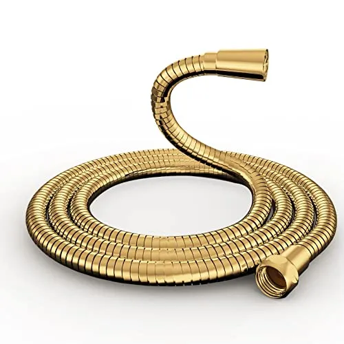 Acefy Goldner Duschschlauch 1,5m Qualitäts Brauseschlauch mit Knickschutz Gold Duschschlauch Edelstahl für Handbrause Duschbrause Standard Anschluss