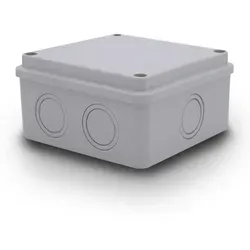 ARLI Abzweigdose 100x100x50 mm IP54 Feuchtraumdose Aufputz Elektro Verteiler ABS Kunststoff grau