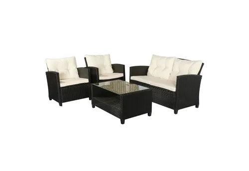 Outsunny Polyrattan Sitzgarnitur 4 TLG.