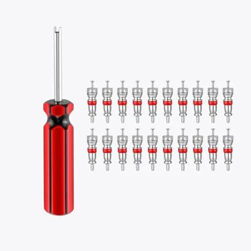 Manovella® Ventilausdreher für Autoventile – Ventilschlüssel für PKW, LKW, Fahrrad & Motorrad – Doppelseitig – Für AV/Schrader Ventile – Robust & handlich – 11 cm lang (Ventilausdreher + 20 Einsätze)