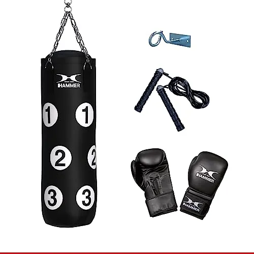 Hammer Boxsack Sparring Professional Set - Boxsäcke für intensives Training, inklusive Boxhandschuhe und Zubehör für ein komplettes Workout-Erlebnis.